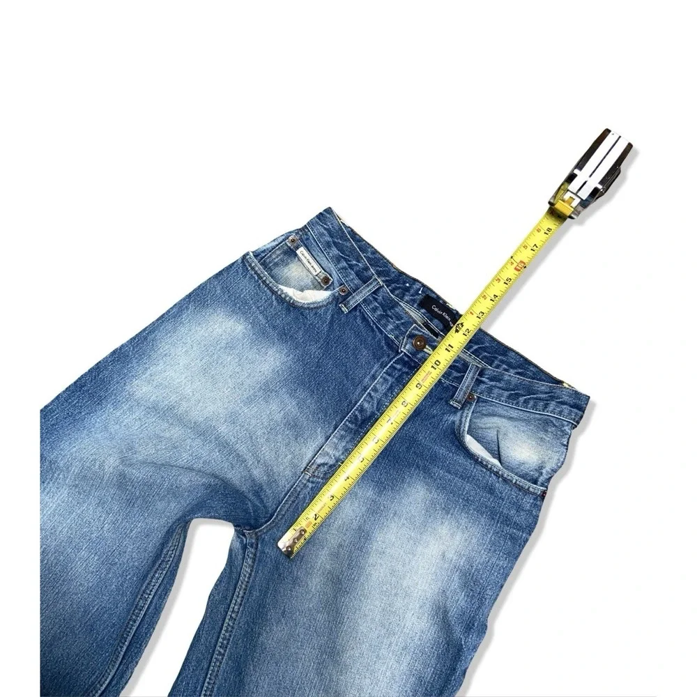 Calvin Klein Jeans Y2K Wide Leg Faded Blue Denim Jeans 30x30 100% Cotton